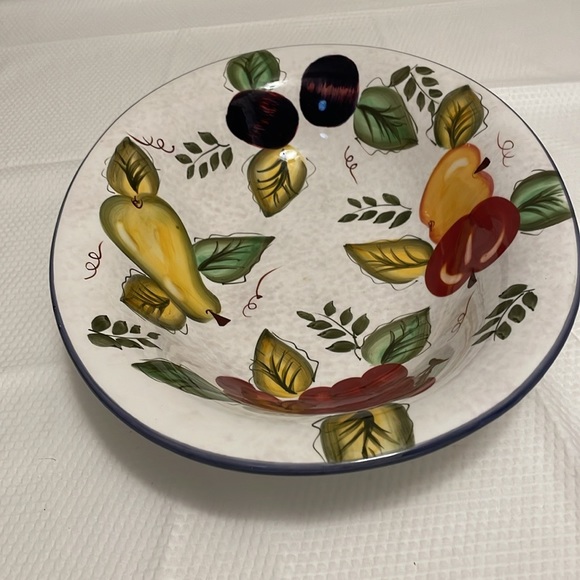 Oneida 14” Vintage Fruit Hand painted serving bowl - Picture 3 of 6